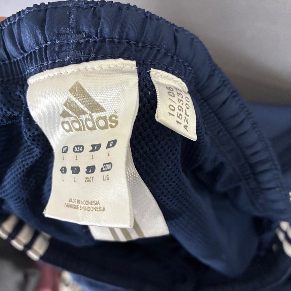 Y2K VTG Adidas Baggy Navy Blue Track Pants Men's Size Small - Picture 4 of 7